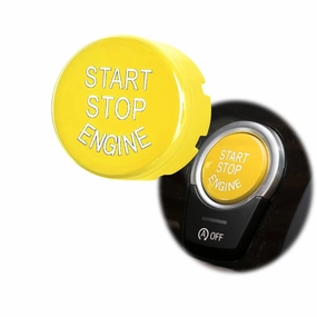 Start Stop Engine Switch Button Cover for BMW 1 2 3 5 X1 X3 X4 X5 X6 Series F Chassis F20 F21 F22 F30 F35 F10 F18 Etc with Off Button (Yellow)