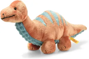 Steiff Bronko Brontosaurus, Premium Dinosaur Stuffed Animal, Stuffed Dino, Brontosaurus Plush, Stuffed Animal for Ages 0 , (Orange/Blue, 11")