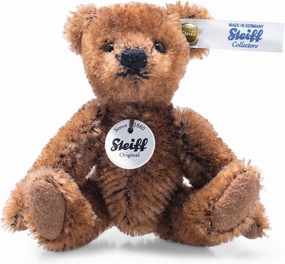 Steiff Mini 4" Teddy Bear Mohair Plush, Premium Stuffed Animal, Brown