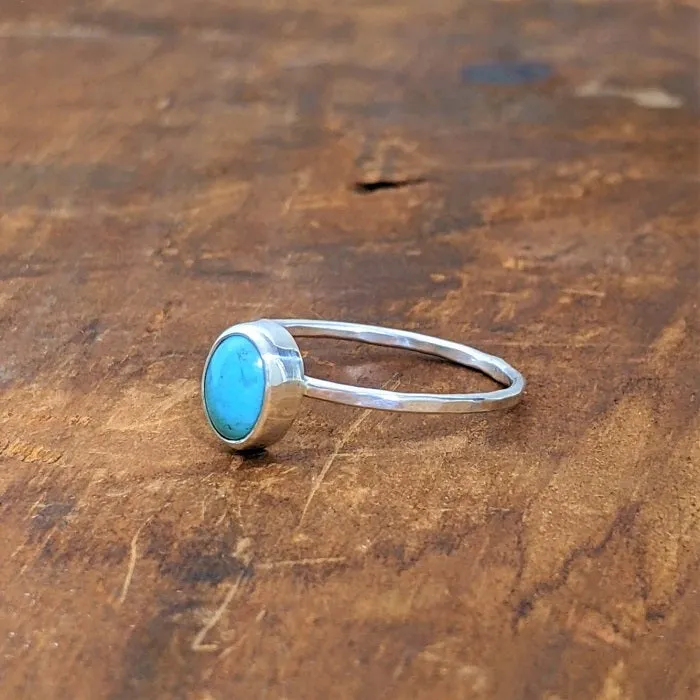 Sterling Silver Turquoise Cabochon Stacking Ring