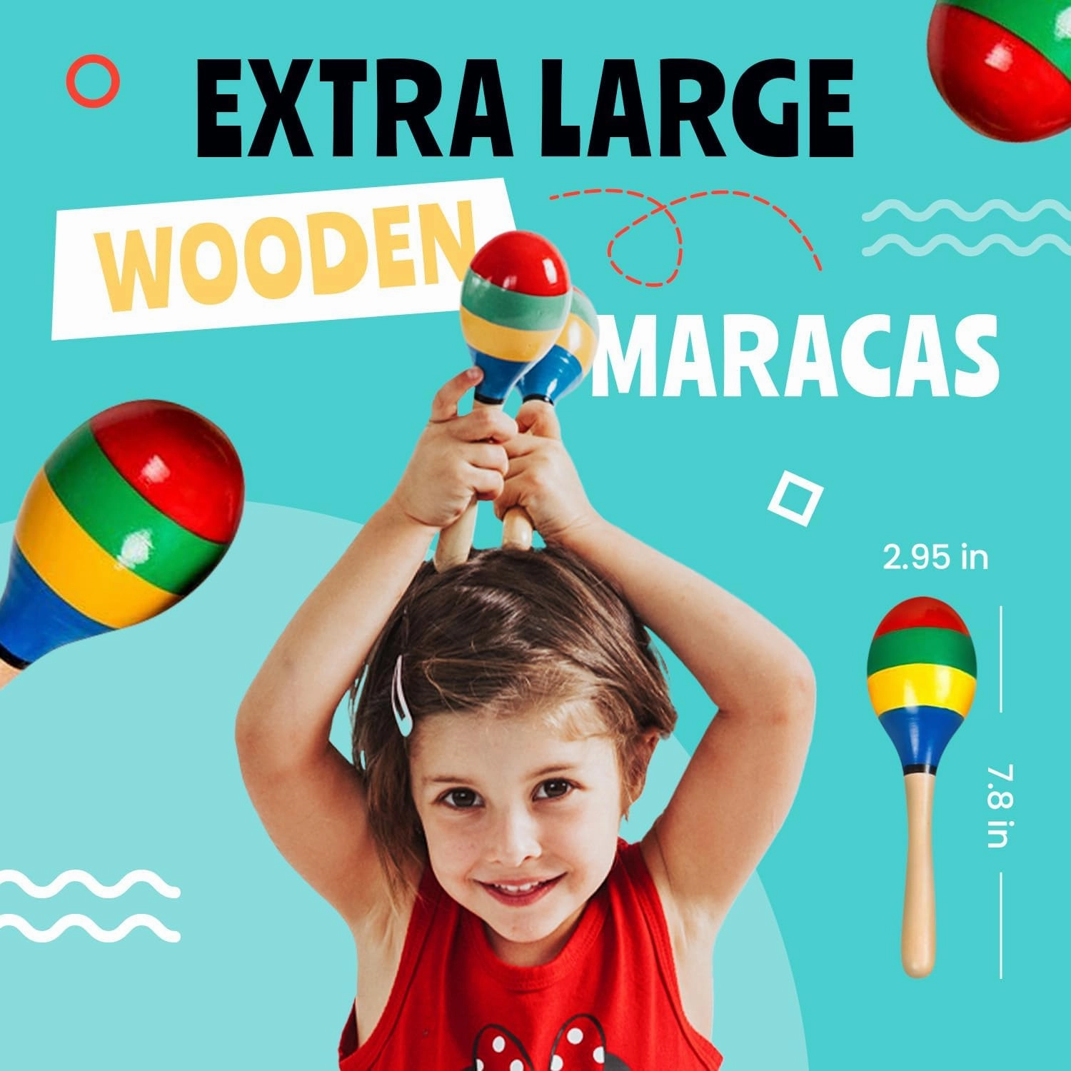 Stoie's Wooden Kids Musical Instruments for 1-5 Years Old, Baby Percussion Toys with Xylophone, Maracas, Tambourine, Durable, Safe to Play, Clear Sound, Bright Rainbow Colors, with a Storage Backpack