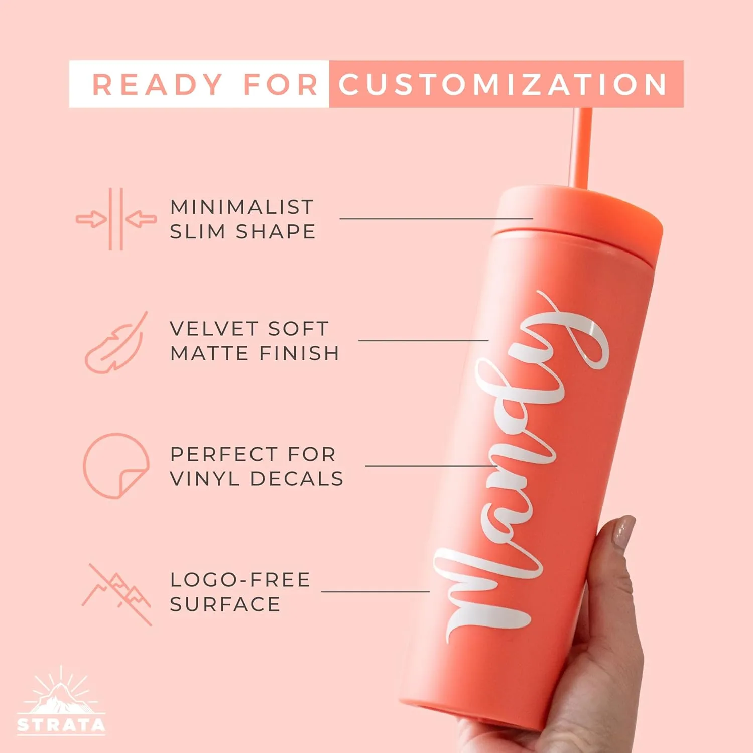 STRATA CUPS Multicolor Skinny Tumblers with Lids and Straws (12 pack) - 16oz Double Wall Acrylic Tumbler, Tall Matte Skinny Tumblers, Bulk with Free Straw Cleaner, Reusable Cups