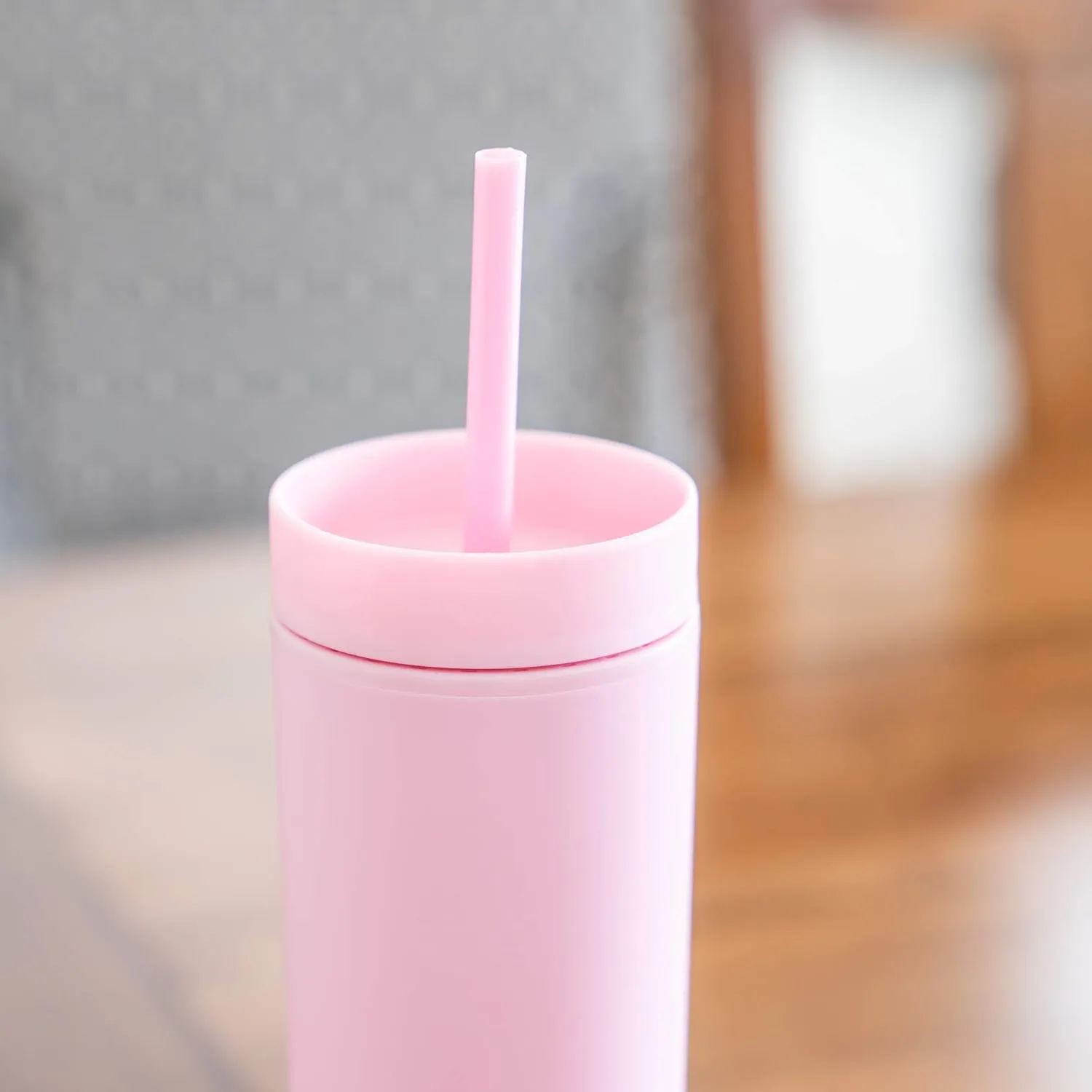 STRATA CUPS Multicolor Skinny Tumblers with Lids and Straws (12 pack) - 16oz Double Wall Acrylic Tumbler, Tall Matte Skinny Tumblers, Bulk with Free Straw Cleaner, Reusable Cups