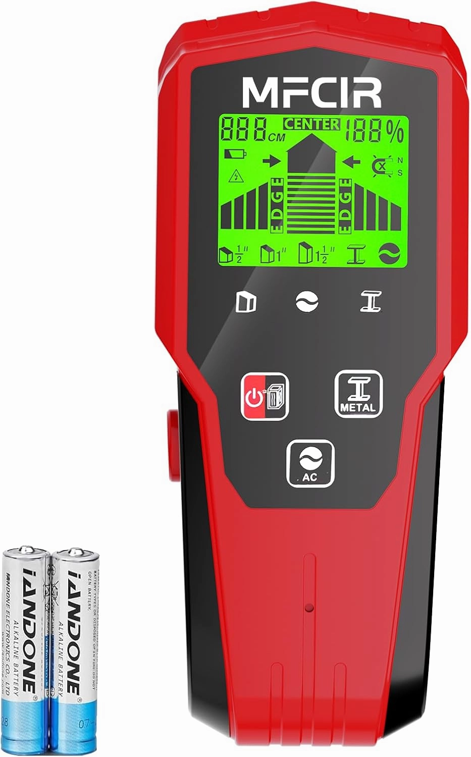 Stud Finder Wall Scanner,6 in 1 Upgraded Smart Stud Locator Tool with Magnetic Sensor and LCD Display and Audio Alarm for The Center and Edge of Wood, AC Wire,Metal,Joists,Pipes. Gifts for Men(red)