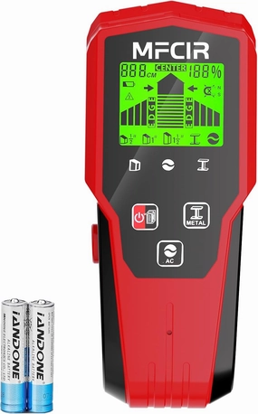 Stud Finder Wall Scanner,6 in 1 Upgraded Smart Stud Locator Tool with Magnetic Sensor and LCD Display and Audio Alarm for The Center and Edge of Wood, AC Wire,Metal,Joists,Pipes. Gifts for Men(red)