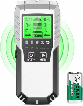Stud Finder Wall Scanner Detector - 5 in 1 Electronic Wall Wood Metal Stud Locator Edge Center Sensor Beam for Live AC Wire Pipe Metal Lumber Joist Drywall Framing Detection (Bright silver)