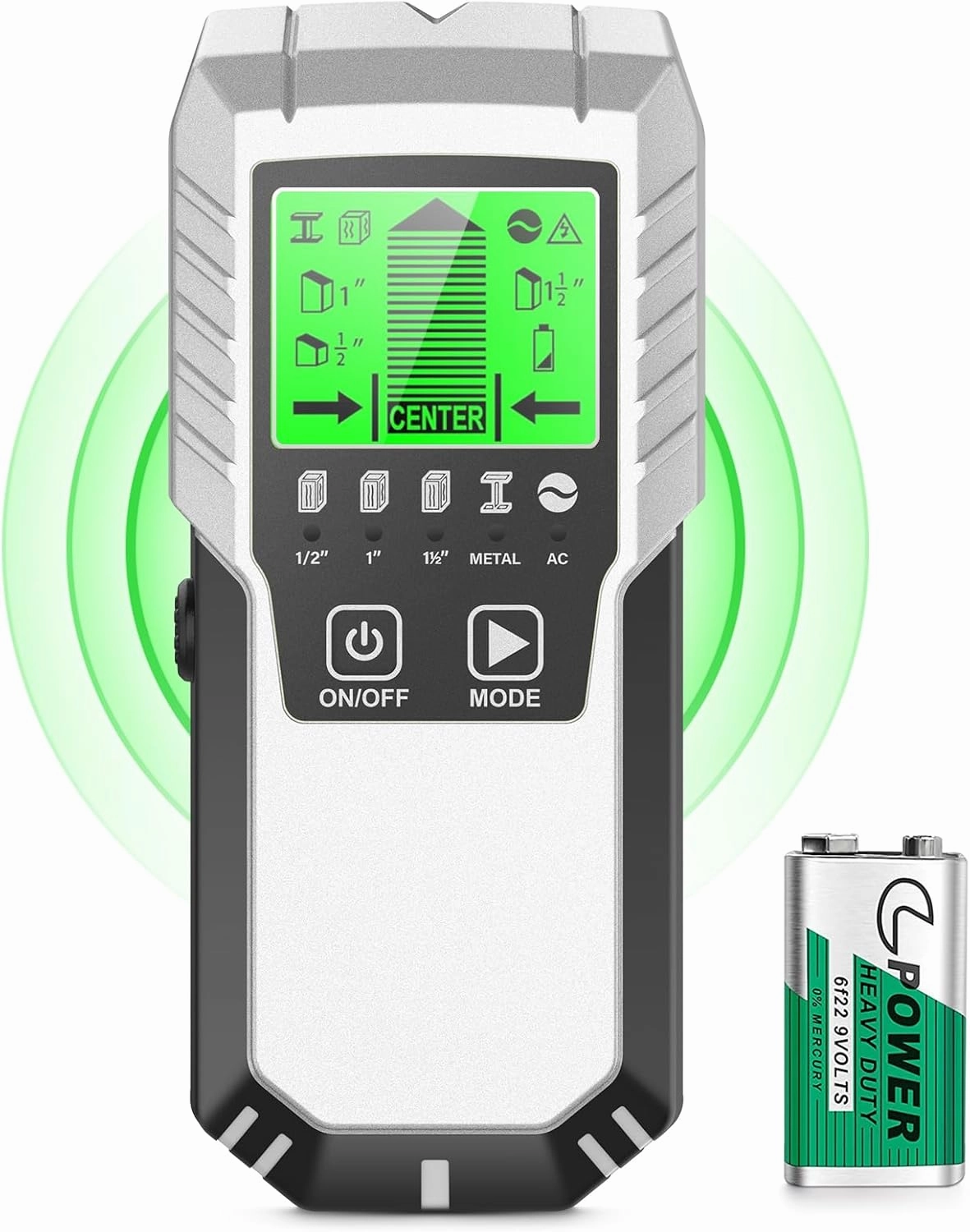 Stud Finder Wall Scanner Detector - 5 in 1 Electronic Wall Wood Metal Stud Locator Edge Center Sensor Beam for Live AC Wire Pipe Metal Lumber Joist Drywall Framing Detection (Bright silver)