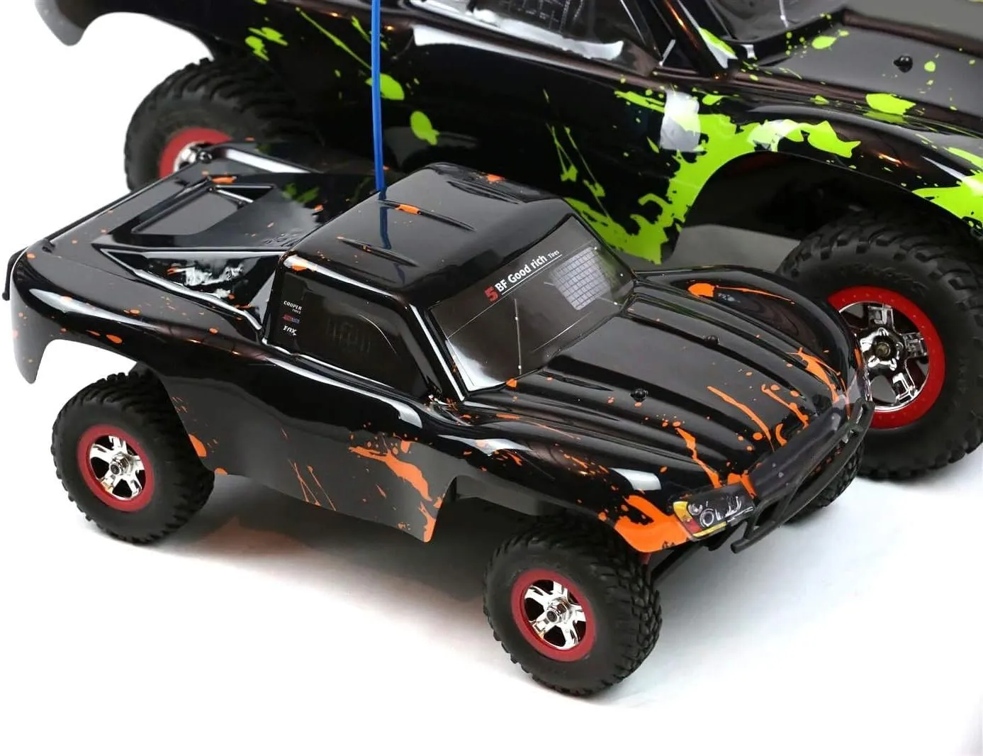 SummitLink Compatible Custom Body Muddy Orange Over Black Replacement for 1/16 Scale RC Car or Truck (Truck not Included) SSMN-BR-01