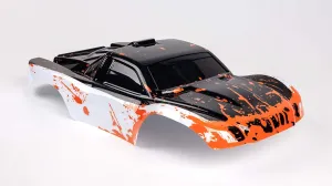 SummitLink Compatible Custom Body Muddy Orange Over White/Black Replacement for 1/10 Scale RC Car or Truck (Truck not Included) SS-WBR-01
