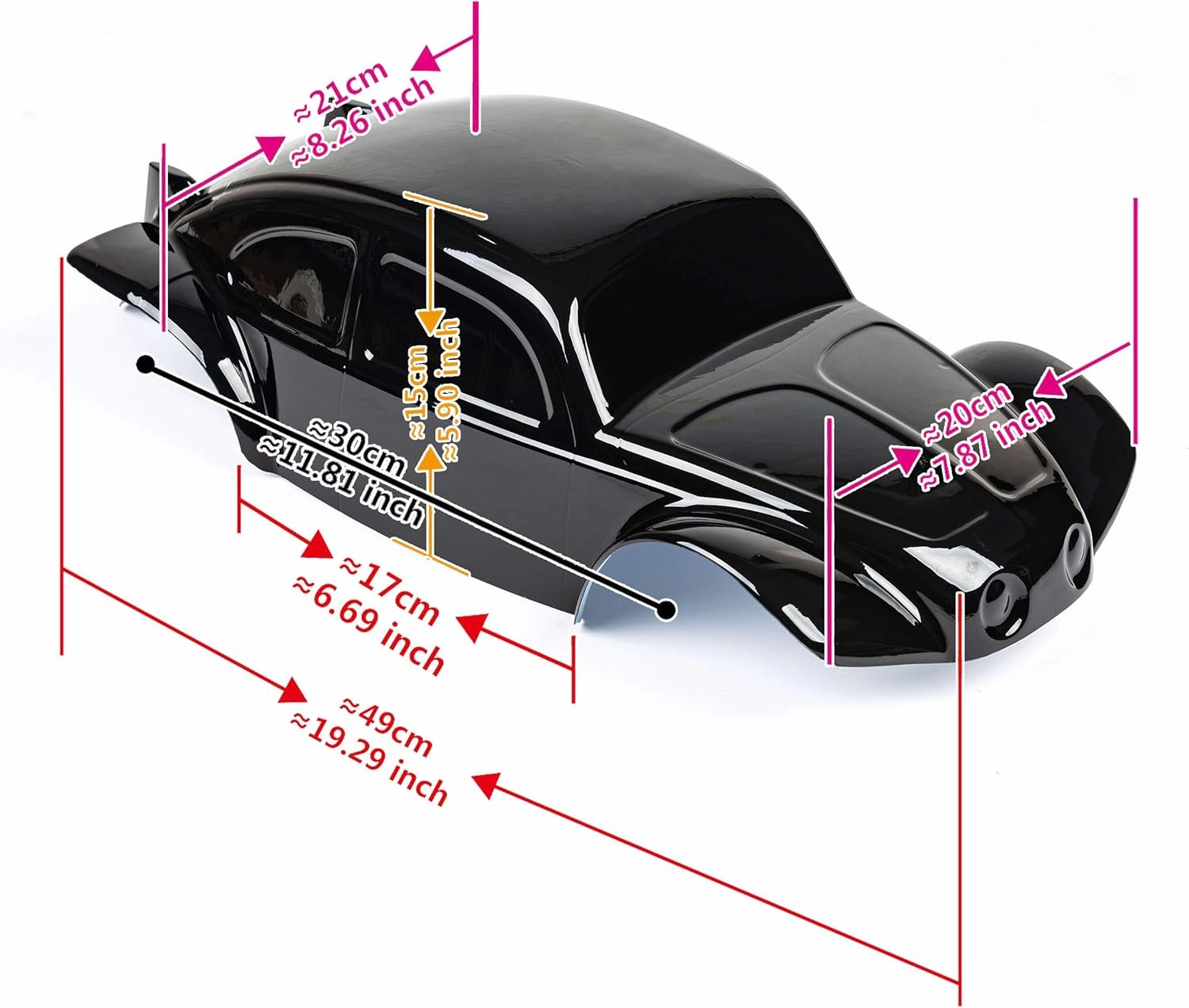 SummitLink Custom Body Compatible for 1/10 1/8 Scale RC Car or Truck (Truck not Included) (Muddy Blue Over Black)