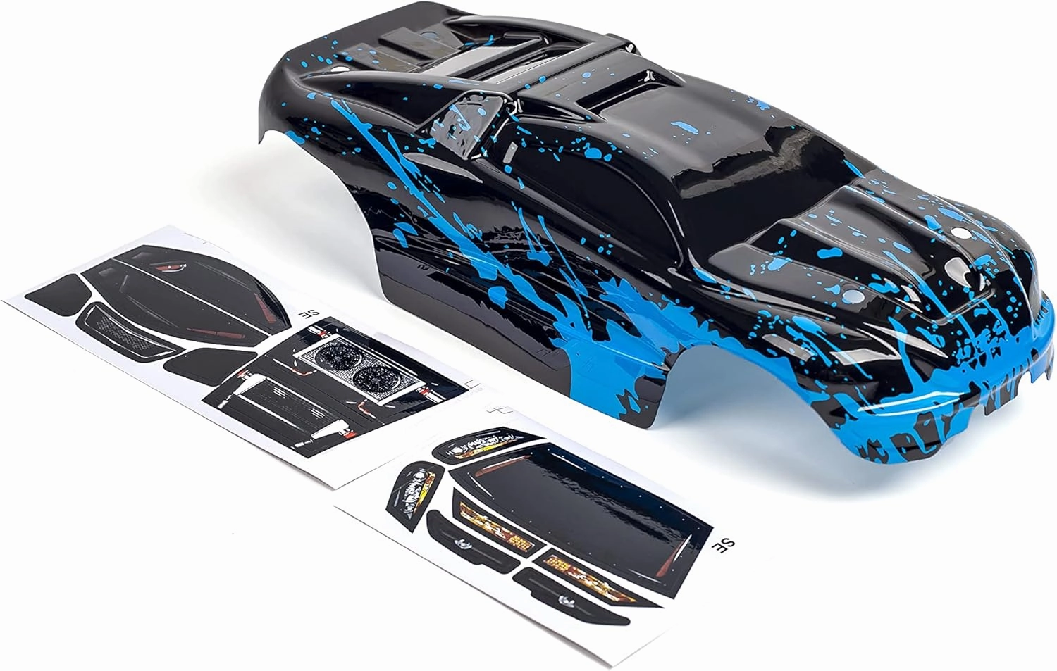SummitLink Custom Body Muddy Blue Over Black Style Compatible for e-Revo Mini 1/16 Scale RC Car or Truck (Truck not Included) ERMN-BB-01