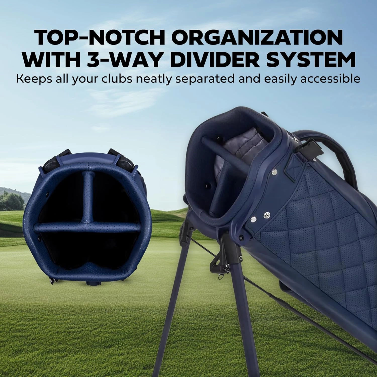 Sun Mountain 2025 Matchplay Swift Bag - Durable Golf Stand Bag with a Three-Way Top and Quick Release Single Strap Handle for Convenience - Six Pockets for Storage
