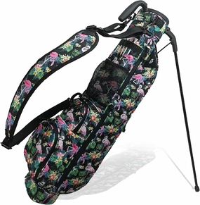 Sunday Golf Bag with 3-Point Strap & Stand – Lightweight Carry Bag with Cooler Pocket, Dual Valuables Pouches, Magnetic Tool Holder – Holds 5-6 Clubs for Par 3, Walking & Travel