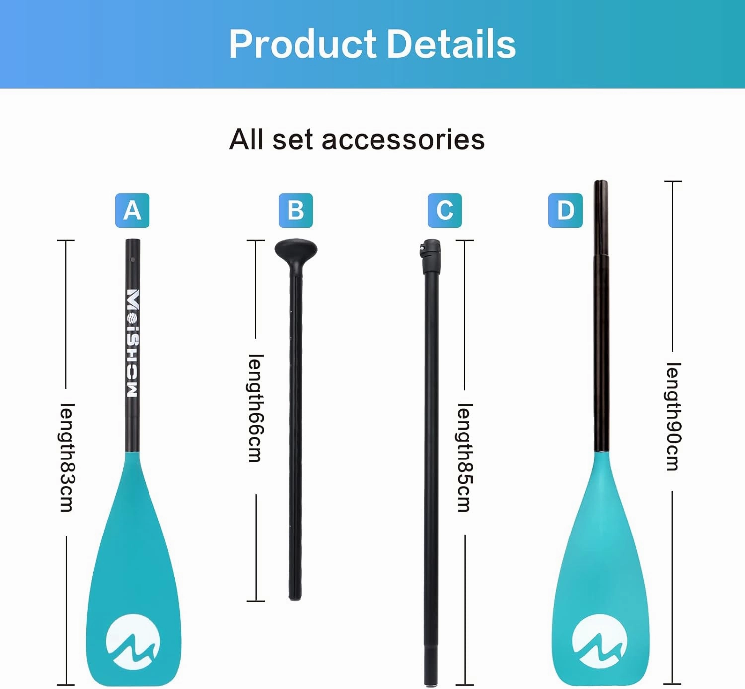SUP Paddle Board Paddle - Adjustable Paddleboard Paddle Oar 4-Piece Floating Aluminum SUP Kayak Paddle