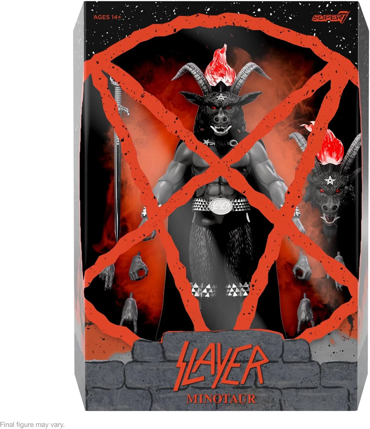Super7 ULTIMATES! Slayer Show No Mercy Minotaur Black Magic - 7" Slayer Action Figure with Accessories Heavy Metal Collectibles