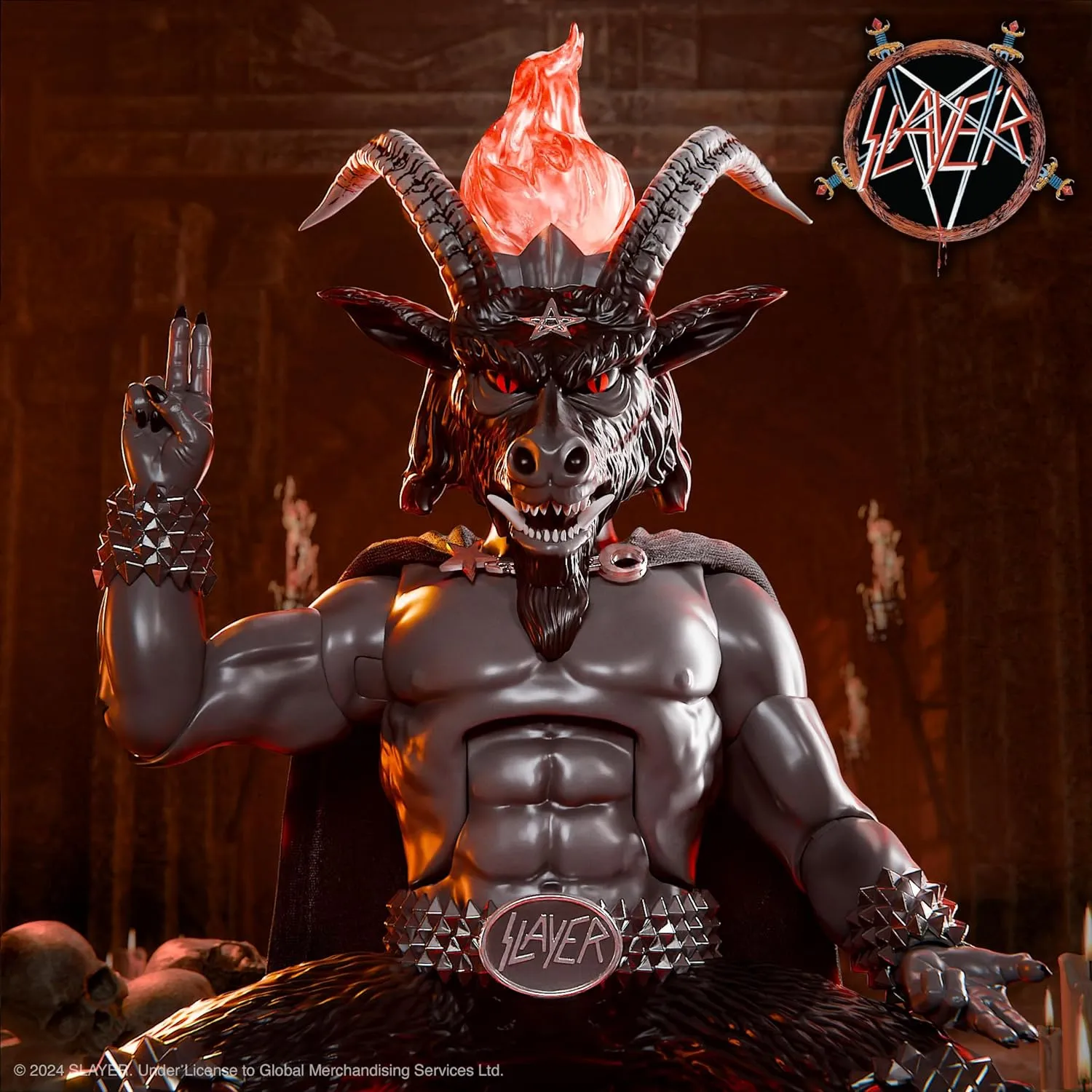 Super7 ULTIMATES! Slayer Show No Mercy Minotaur Black Magic - 7" Slayer Action Figure with Accessories Heavy Metal Collectibles