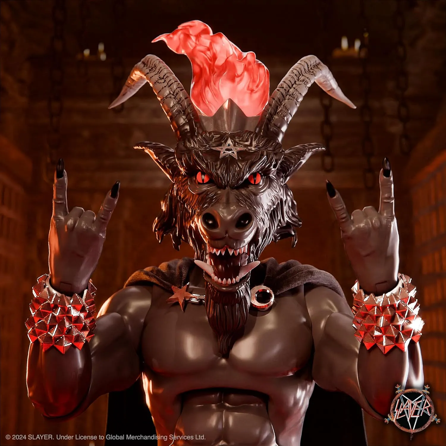 Super7 ULTIMATES! Slayer Show No Mercy Minotaur Black Magic - 7" Slayer Action Figure with Accessories Heavy Metal Collectibles