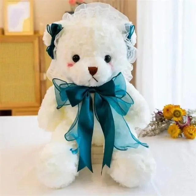 Superior Quality Cute Teddy Bear With Dress Plush Doll Stuffed Animals Kids Toys Room Decor, Christmas,VE Valentine Gifts