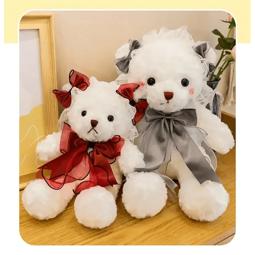 Superior Quality Cute Teddy Bear With Dress Plush Doll Stuffed Animals Kids Toys Room Decor, Christmas,VE Valentine Gifts