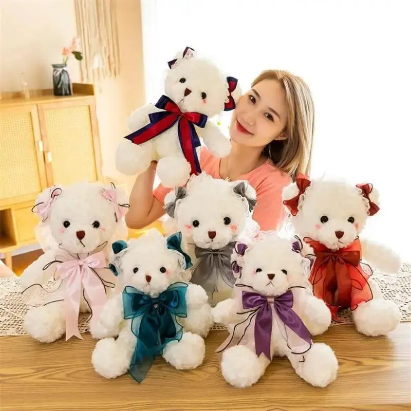 Superior Quality Cute Teddy Bear With Dress Plush Doll Stuffed Animals Kids Toys Room Decor, Christmas,VE Valentine Gifts