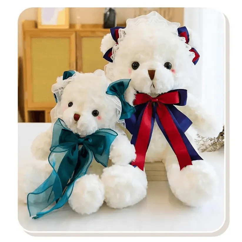 Superior Quality Cute Teddy Bear With Dress Plush Doll Stuffed Animals Kids Toys Room Decor, Christmas,VE Valentine Gifts