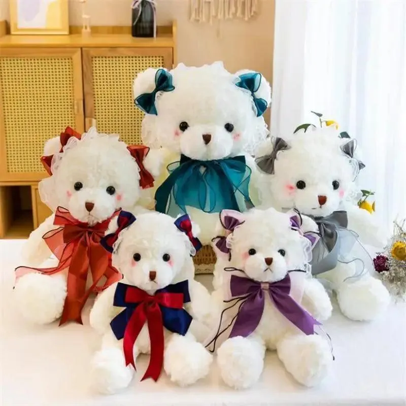 Superior Quality Cute Teddy Bear With Dress Plush Doll Stuffed Animals Kids Toys Room Decor, Christmas,VE Valentine Gifts