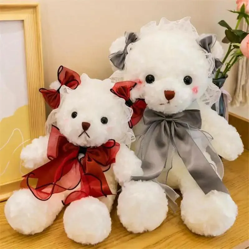Superior Quality Cute Teddy Bear With Dress Plush Doll Stuffed Animals Kids Toys Room Decor, Christmas,VE Valentine Gifts