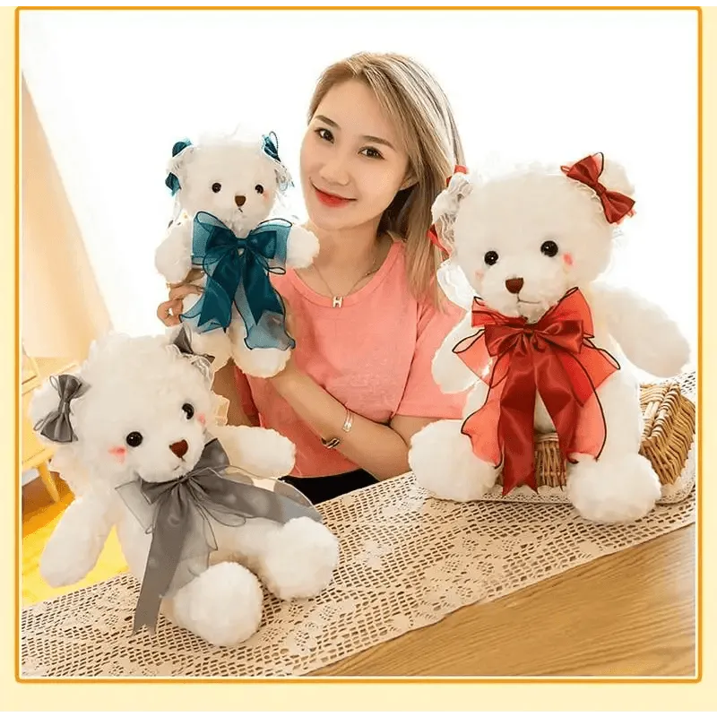 Superior Quality Cute Teddy Bear With Dress Plush Doll Stuffed Animals Kids Toys Room Decor, Christmas,VE Valentine Gifts