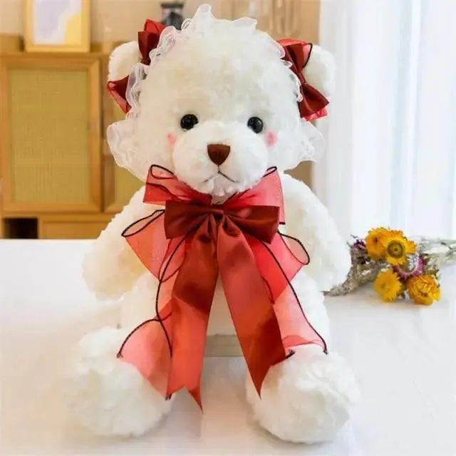 Superior Quality Cute Teddy Bear With Dress Plush Doll Stuffed Animals Kids Toys Room Decor, Christmas,VE Valentine Gifts