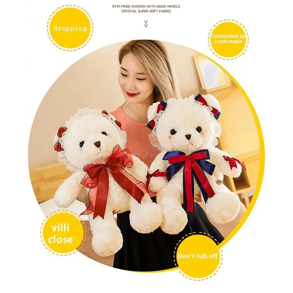 Superior Quality Cute Teddy Bear With Dress Plush Doll Stuffed Animals Kids Toys Room Decor, Christmas,VE Valentine Gifts