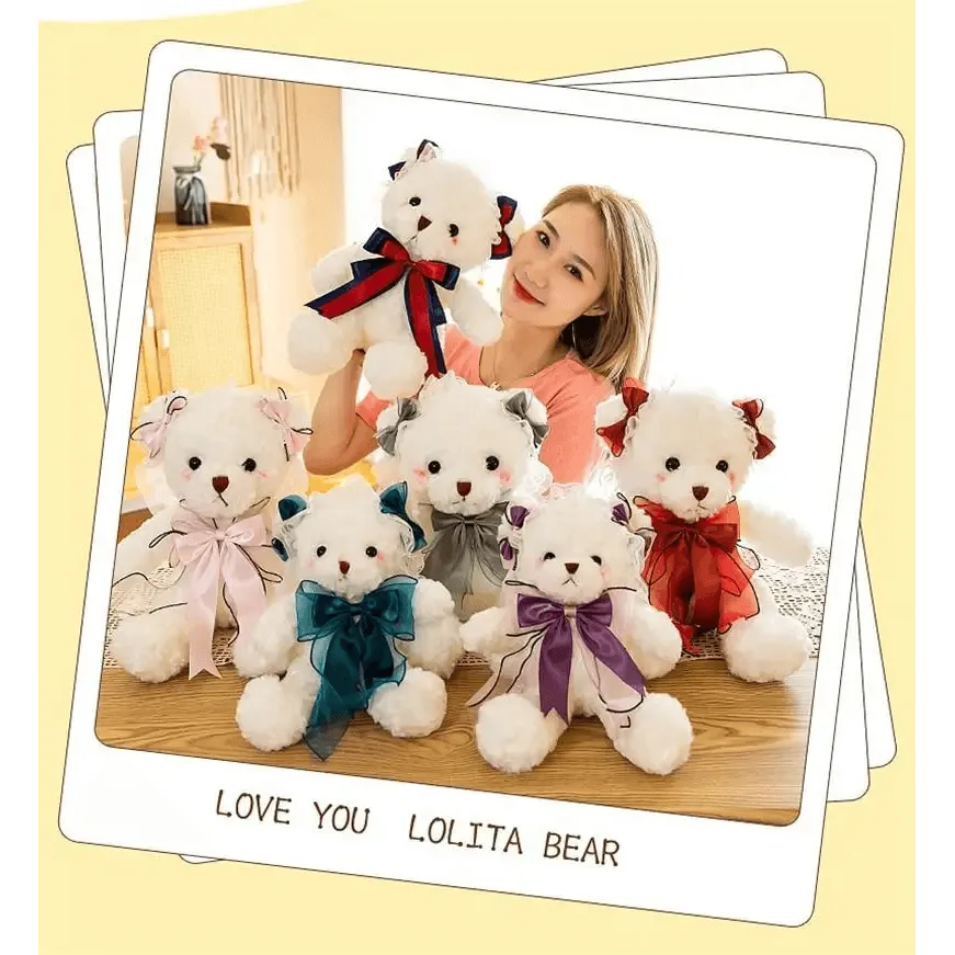 Superior Quality Cute Teddy Bear With Dress Plush Doll Stuffed Animals Kids Toys Room Decor, Christmas,VE Valentine Gifts