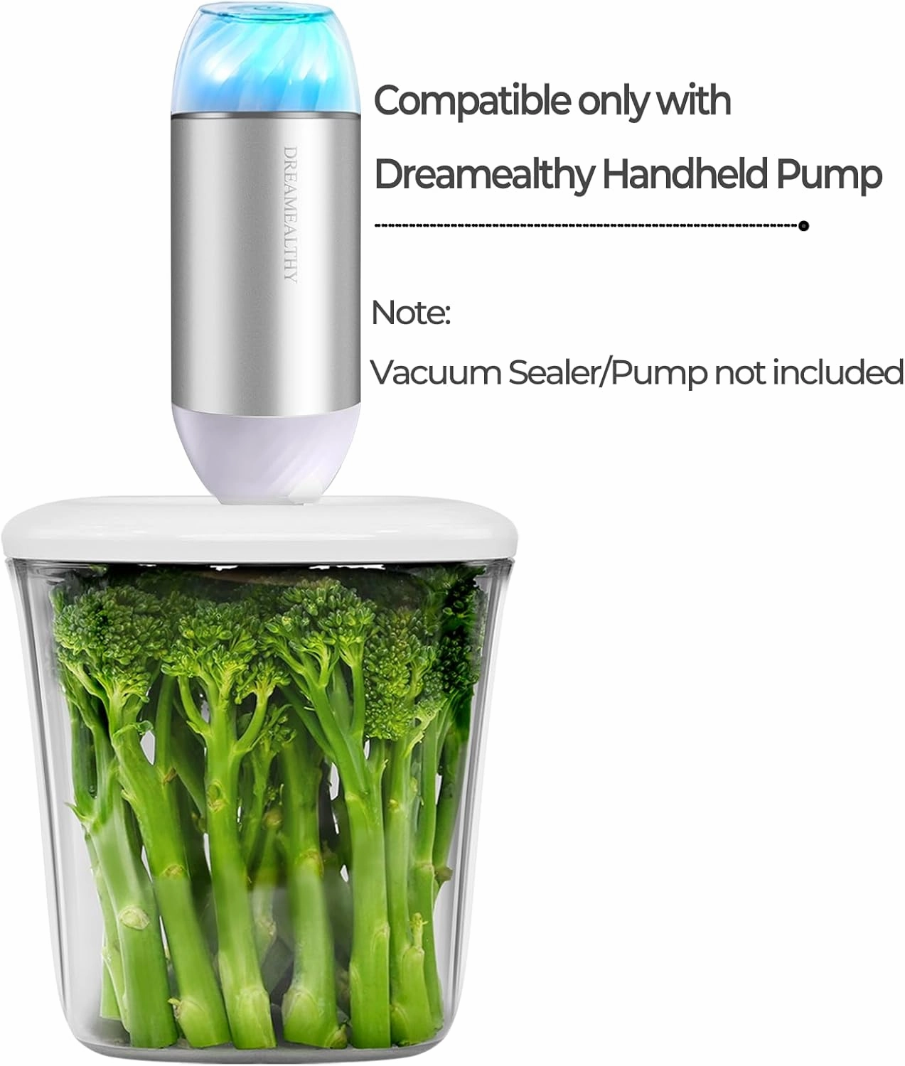Supplementary Vacuum Seal Containers 1.5L   2L, BPA Free Tritan, Only Works with the Matching VP04 Handheld Vacuum Sealer (Vacuum Sealer Not Included)