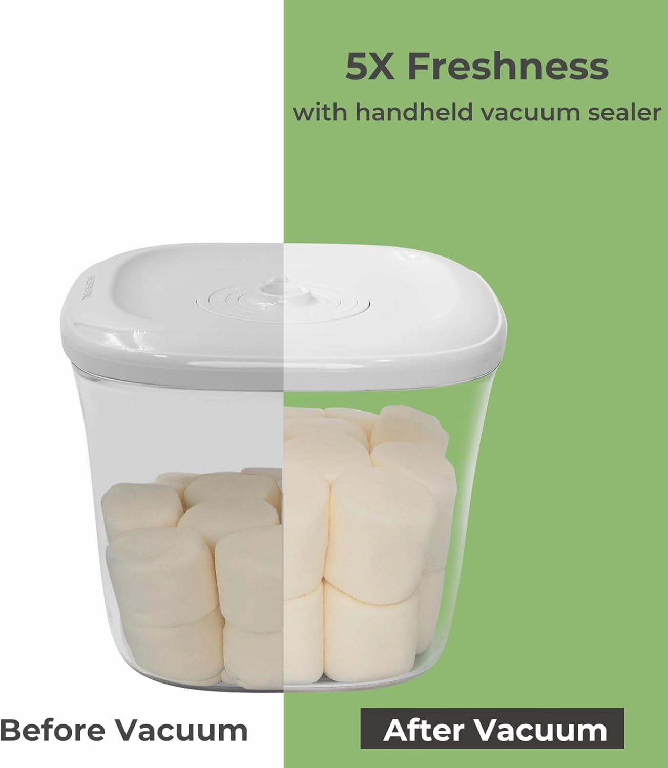 Supplementary Vacuum Seal Containers 1.5L   2L, BPA Free Tritan, Only Works with the Matching VP04 Handheld Vacuum Sealer (Vacuum Sealer Not Included)