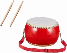 SUPVOX Drum Wooden Percussion Instrument with Straps and Sticks Bright Stimulate Interest Present for Birthday Day