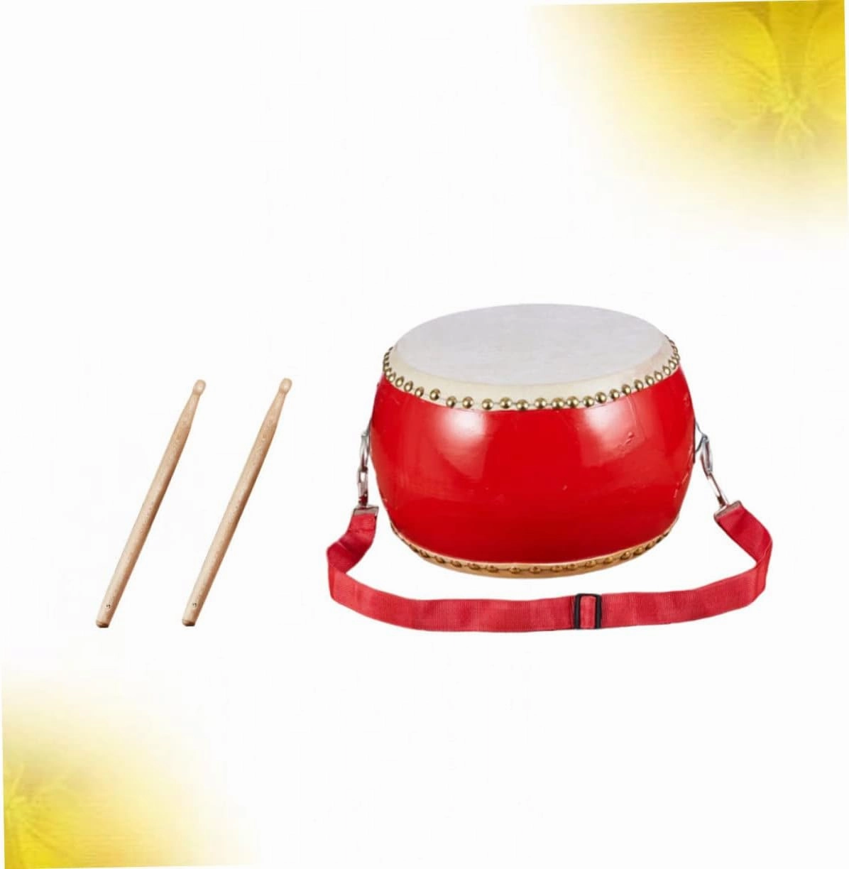 SUPVOX Drum Wooden Percussion Instrument with Straps and Sticks Bright Stimulate Interest Present for Birthday Day