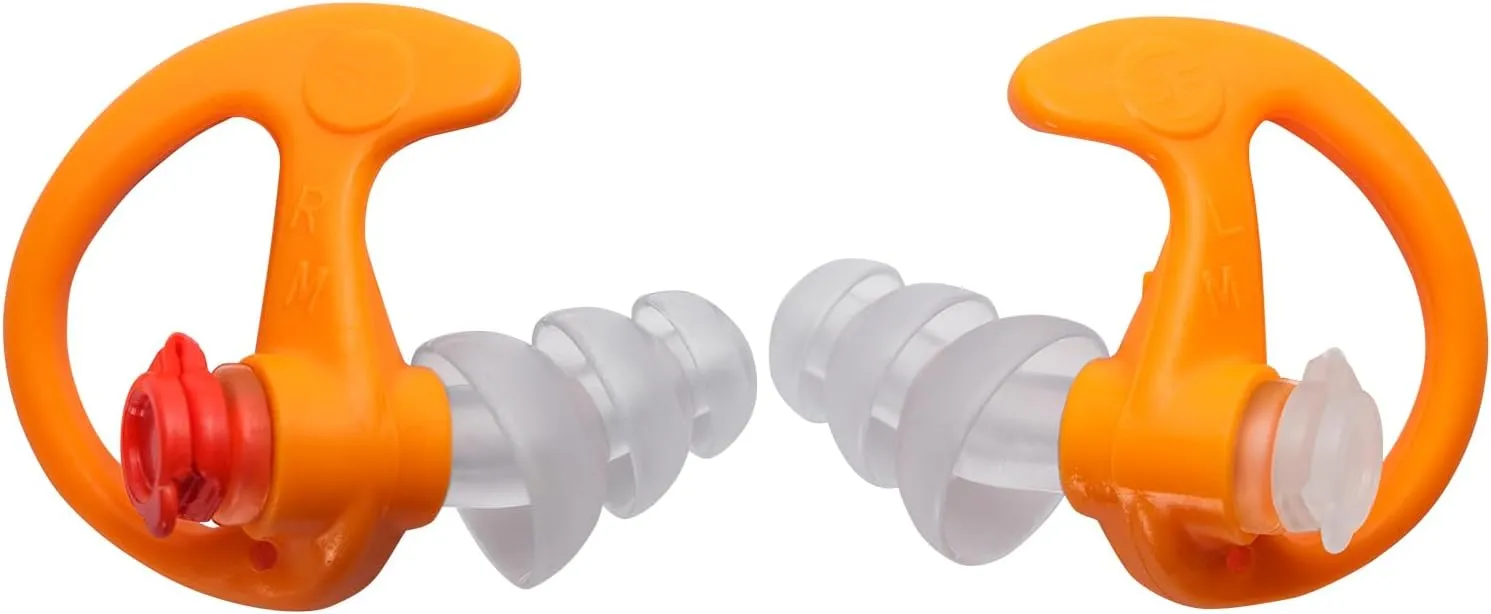 SureFire EP4 Sonic Defenders Plus filtered Earplugs, triple flanged design, reusable, Orange, Medium