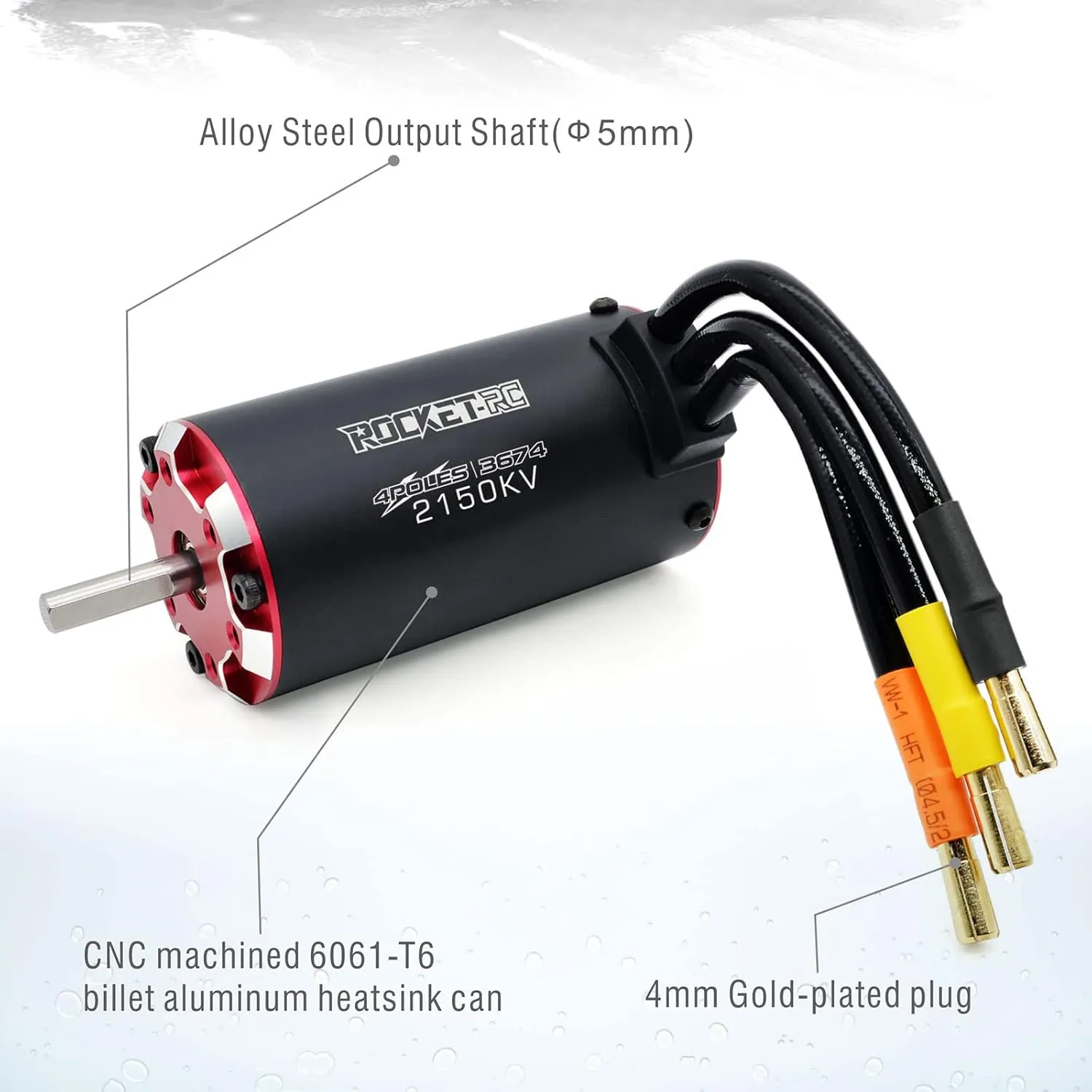 Surpass Hobby Supersonic 3674 2150 KV Sensored Brushless Motor 4 Pole Temperature Resistant Brushless Sensor Motor for 1/10 RC Racing Car