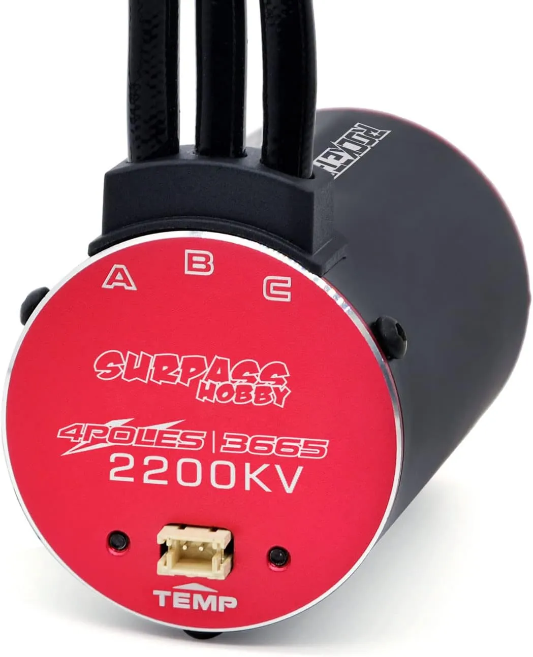 Surpass RC Brushless Supersonic Motor 3665 2200kv, 4 Poles and Built in Temperature Sensor Motor and Sensor Port for 1/10 RC Car Vehicle