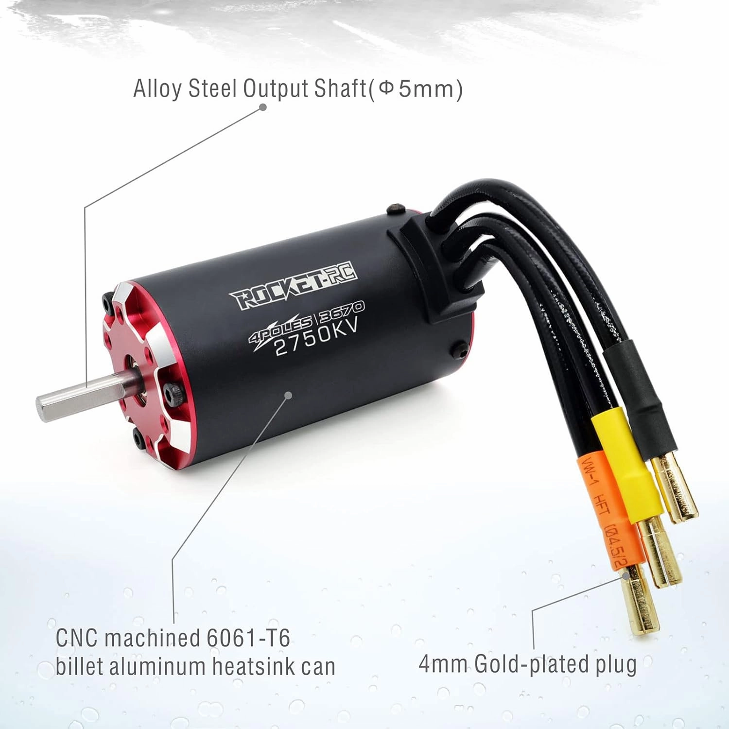 Surpass Hobby Supersonic 3670 2750KV Sensored Brushless Motor 4 Pole Temperature Resistant Brushless Sensor Motor for 1/10 RC Racing Car