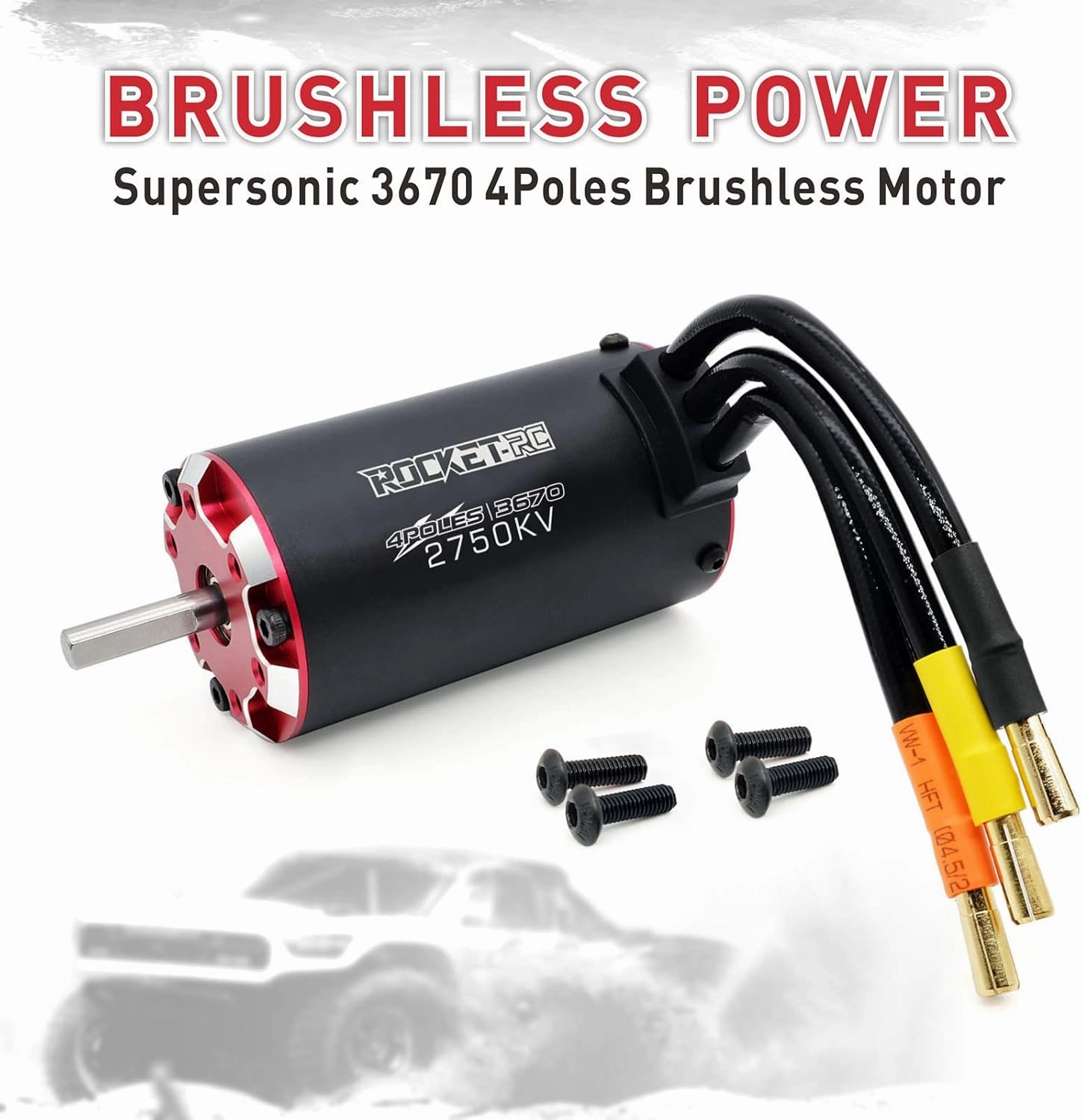 Surpass Hobby Supersonic 3670 2750KV Sensored Brushless Motor 4 Pole Temperature Resistant Brushless Sensor Motor for 1/10 RC Racing Car