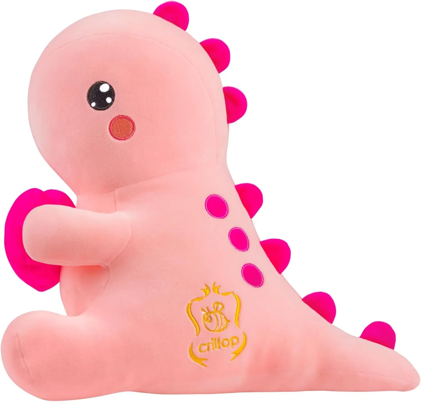 Sweet Romantic Dinosaur Stuffed Animal，Loving Soft Dino Plush Toys with Holding Heart for Valentine Day, Anniversary Birthday Gift for Her Girls Boys Girlfriend (Pink Loving Dinosaur 12 inch)