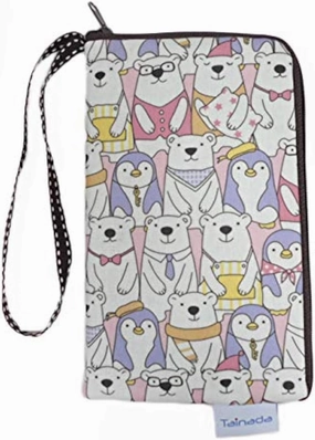 Tainada Women Universal Phone Wristlet Wallet Pouch, Dual Slots Zipper Purse Carry Bag for iPhone 15/14, 15/14/13 Pro Max, 15/14 Plus; Samsung S24 , S24, S23 , A54, Z Fold5 (Polar Bear Pink)
