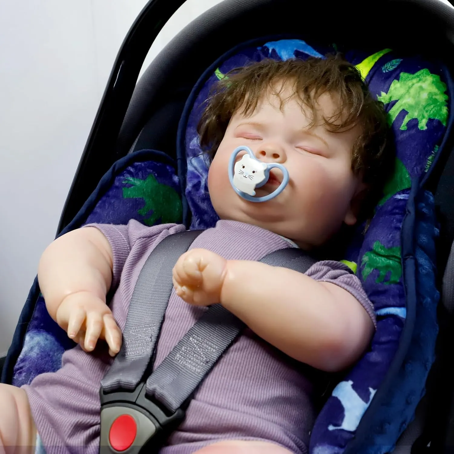 TANOFAR Car Seat Head Support Infant, Dinosaur Infant Car Seat Insert, 2-in-1 Reversible Baby Car Seat Head and Body Support, Soft Baby Car Seat Cushion for Newborn Boys