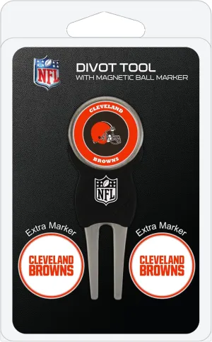 Team Golf NFL Divot Tool with 3 Golf Ball Markers Pack, Markers are Removable Magnetic Double-Sided Enamel