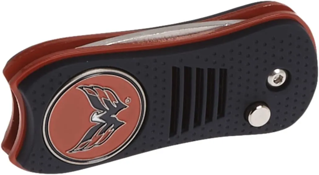 Team Golf NHL Switchblade Divot Tool with Double-Sided Magnetic Ball Marker, Features Patented Single Prong Design, Causes Less Damage to Greens, Switchblade Mechanism