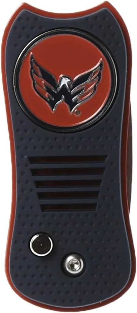 Team Golf NHL Switchblade Divot Tool with Double-Sided Magnetic Ball Marker, Features Patented Single Prong Design, Causes Less Damage to Greens, Switchblade Mechanism