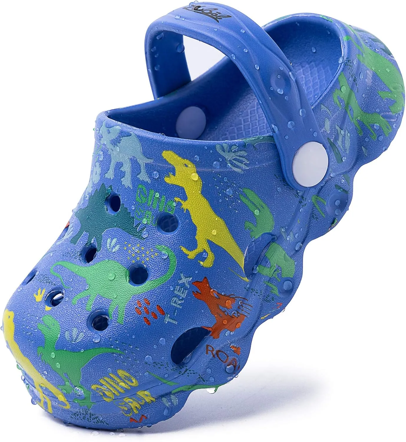 techcity Kids Dinosaur Garden Shoes Cute Cartoon Sandals Clogs Toddler Beach Pool Water Shoes Summer Slides for Boys Girls