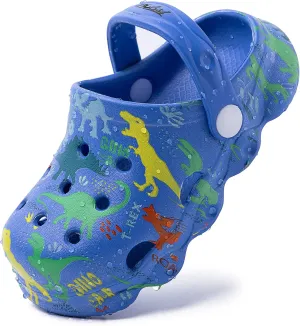 techcity Kids Dinosaur Garden Shoes Cute Cartoon Sandals Clogs Toddler Beach Pool Water Shoes Summer Slides for Boys Girls