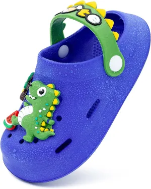 techcity Kids Dinosaur Garden Shoes Cute Cartoon Sandals Clogs Toddler Beach Pool Water Shoes Summer Slides for Boys Girls