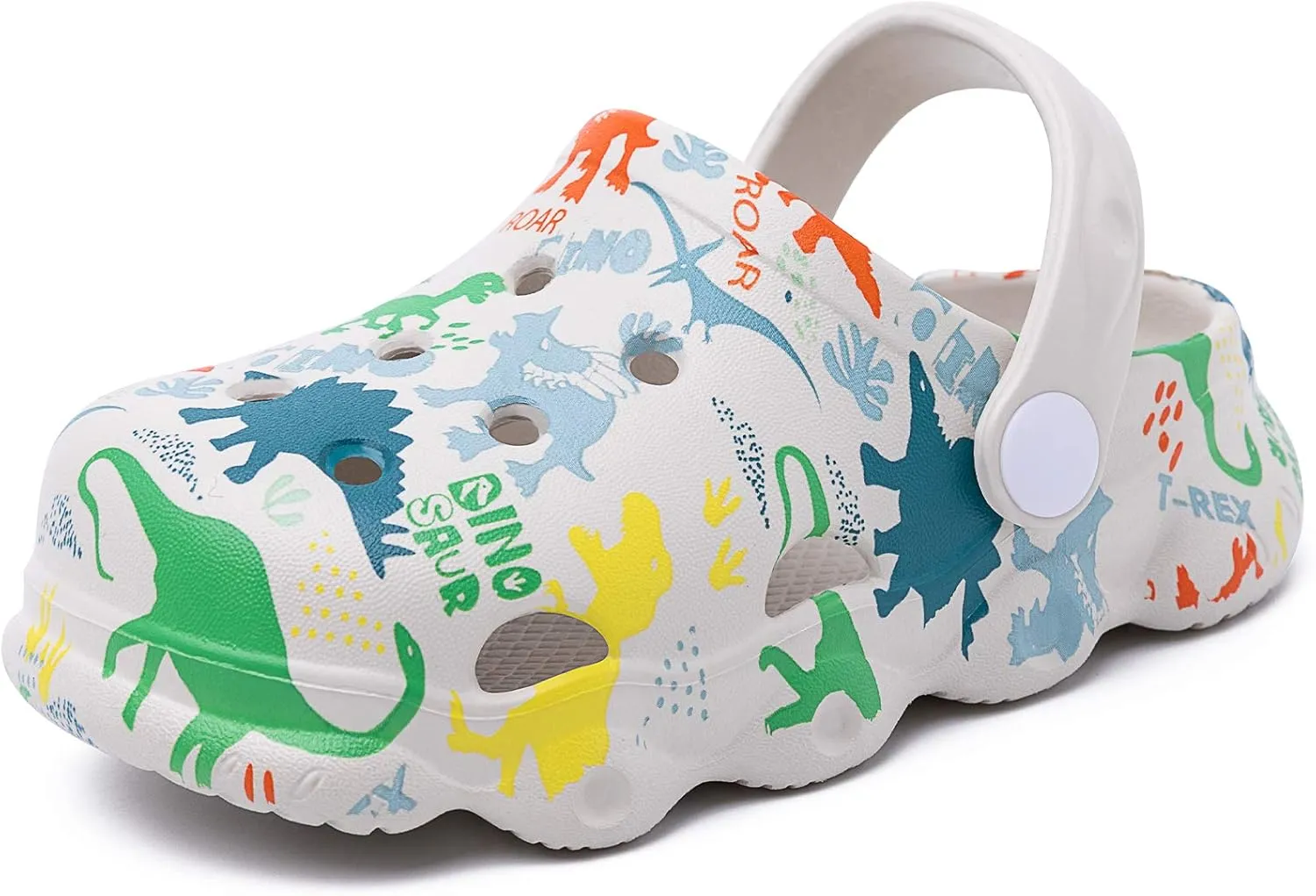 techcity Kids Dinosaur Garden Shoes Cute Cartoon Sandals Clogs Toddler Beach Pool Water Shoes Summer Slides for Boys Girls